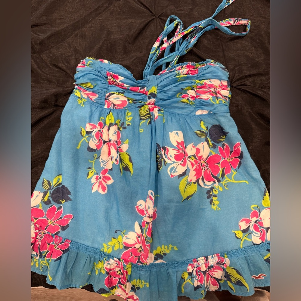 Floral Blue Halter Top